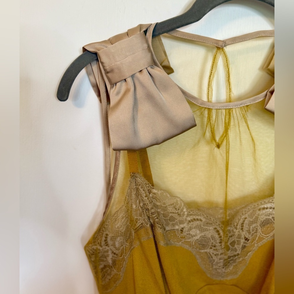 RODARTE x Target Yellow Tulle Lace Mini Slip Dress with Bow Detail- Size XS - Picture 7 of 12